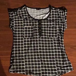 A black and white blouse